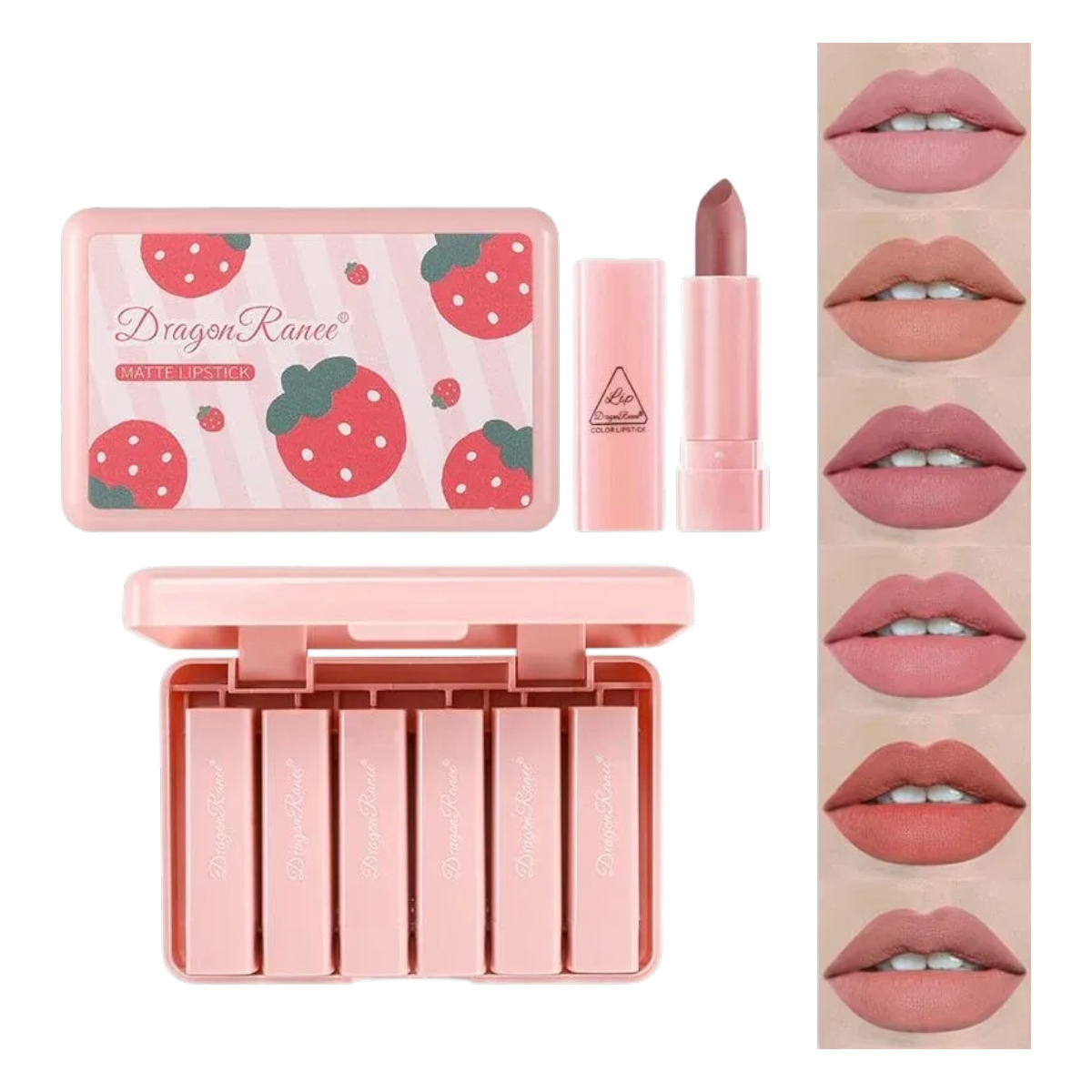 Dragon Ranee Strawberry Matte Velvet Lipstick
